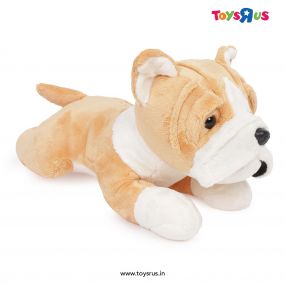 Mirada 42 cm Lying Dog Huggable Plush Soft Toy (Brown)