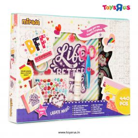 Mirada BFF DIY Scrapbook kit with journal,stickers,scissor,glue stick for 6 years and above