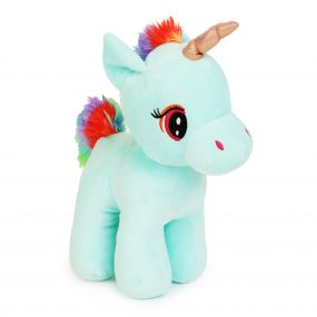 Mirada Plush 29Cm Standing Unicorn With Glitter Horn Soft Toy | Cyan